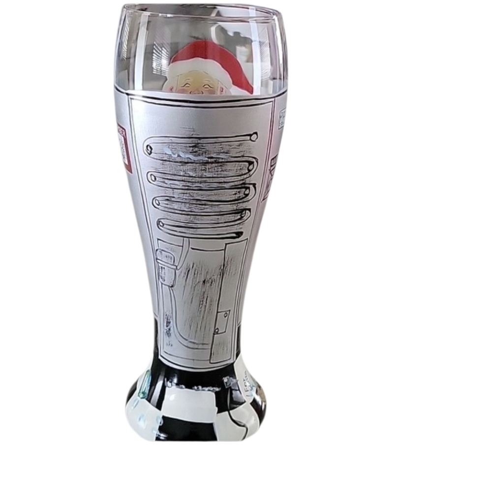 Lolita "Who Needs Milk and Cookies" Santa Claus  Beer Glass 16oz - Picture 2 of 6